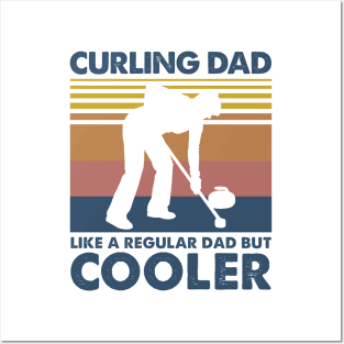 Curling Dad Vintage Gift Father's Day Posters and Art